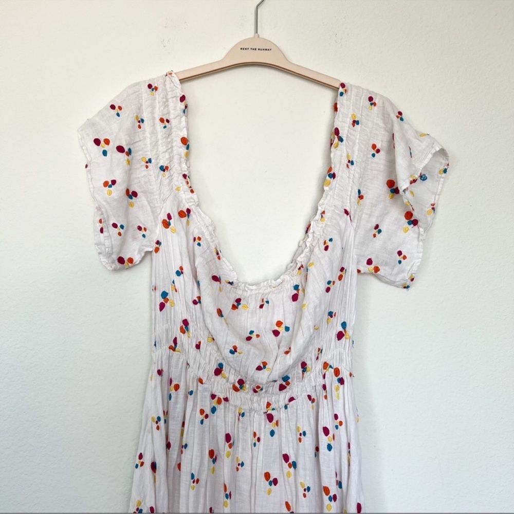 All Things Mochi Nana Embroidered Off The Shoulder Maxi Dress in White - Picture 5 of 7